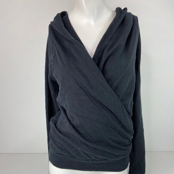 Fabletics Crossover Ruched Plush Long Sleeve Hoodie Black Size Small - Picture 1 of 8